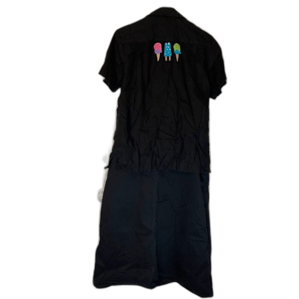 Quacker Factory Whimsical Black Jumper Dress Jacket Set Ice Cream Popsicle M - Picture 2 of 11
